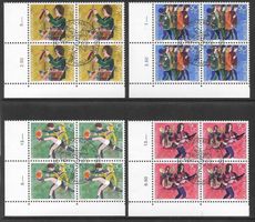 Viererblockserie Pro Juventute 1990 J315-J318 ET 20.11.1990
