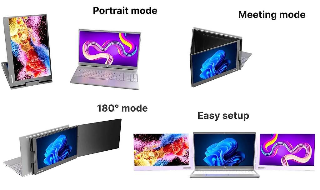 Monitor: Ecran portable - Double écran externe pour Laptop – Usato da La Tour-de-Peilz venduto da juju-juju 4