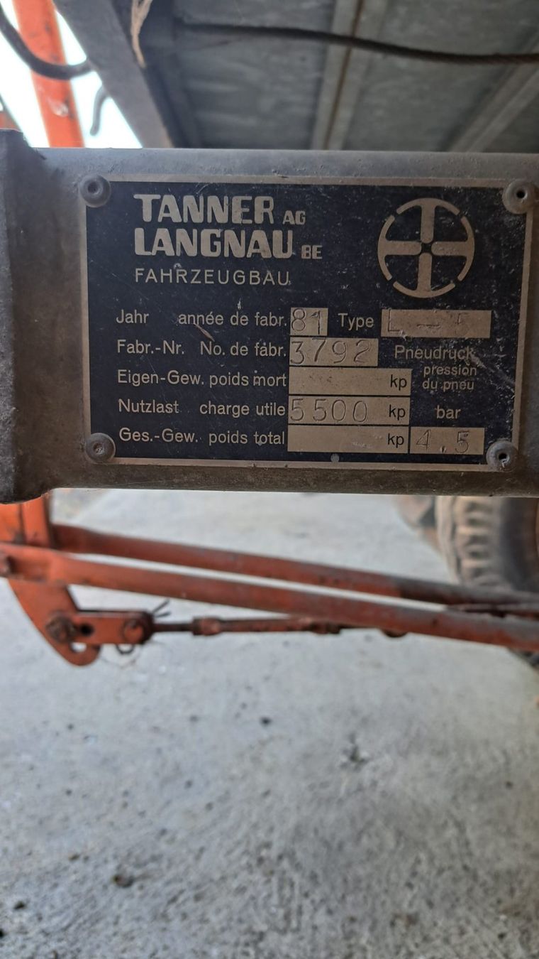 Tanner Rimorchi: Tanner 2 Achs Wagen – Usato da Schlosswil venduto da stalbe 1