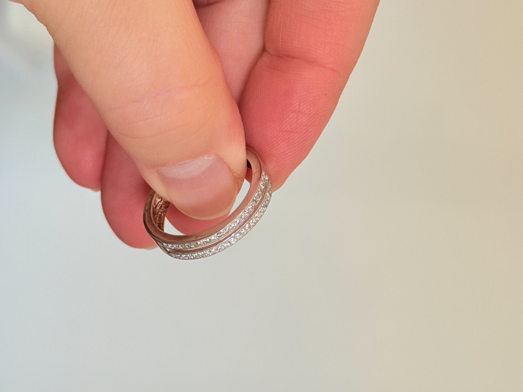 Bagues: Moissanite Double Row Band Ring size 60 – Neuf avec emballage d'origine à Genève par AWWA 6