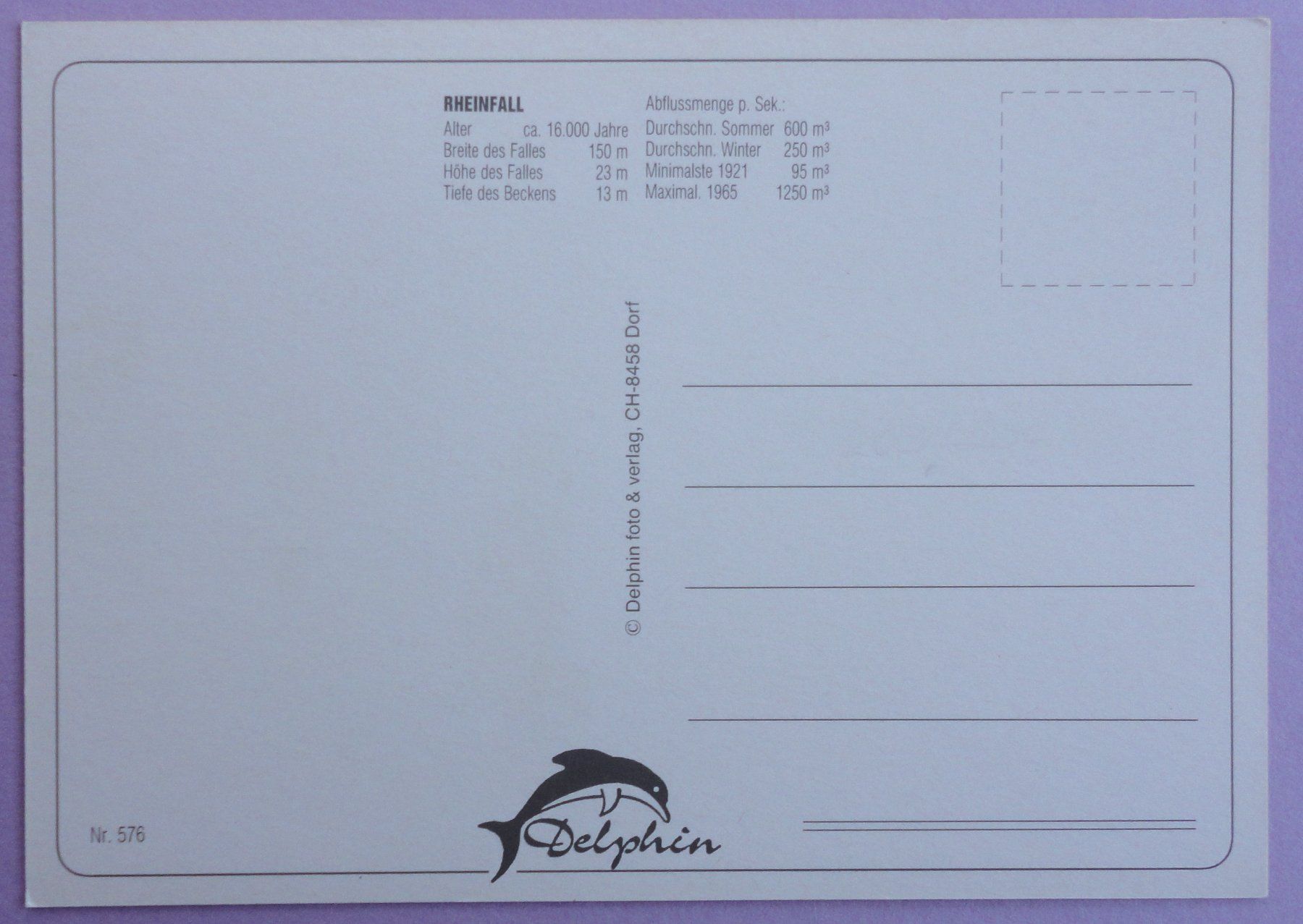 Cartoline postali: Rheinfall – Usato da Fétigny venduto da Billy2miny 1
