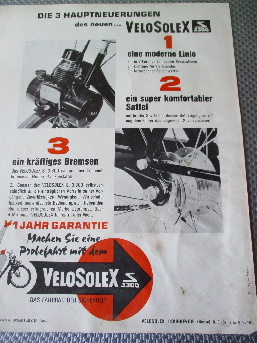 Documenti: Velo Solex S 3300 Prospekt, Original, – Usato da Ottikon Gossau ZH venduto da hokuspokus 4