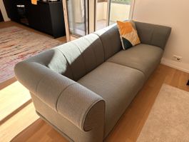 Sofa grey fabric modern design 3-seater good condition