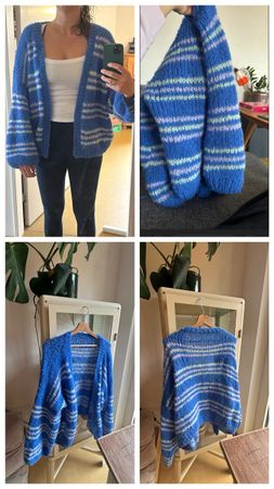 Handgestrickter  Sommer-Cardi aus Alpakka/Seide - oversized 