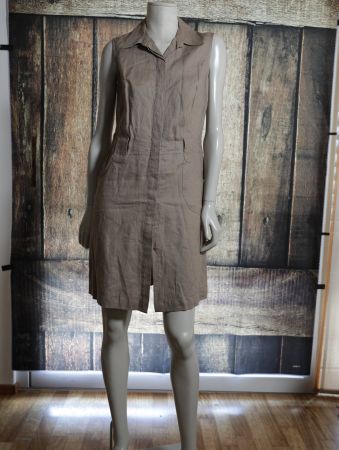 Leinenkleid o.A. midi, Tabak, Gr.38, Vögele, neuw. Sommer
