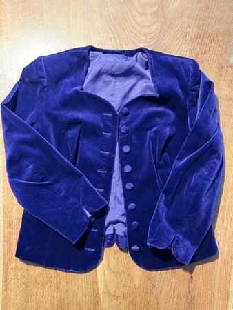 vintage Damen Samt Blazer Lila Grösse S 