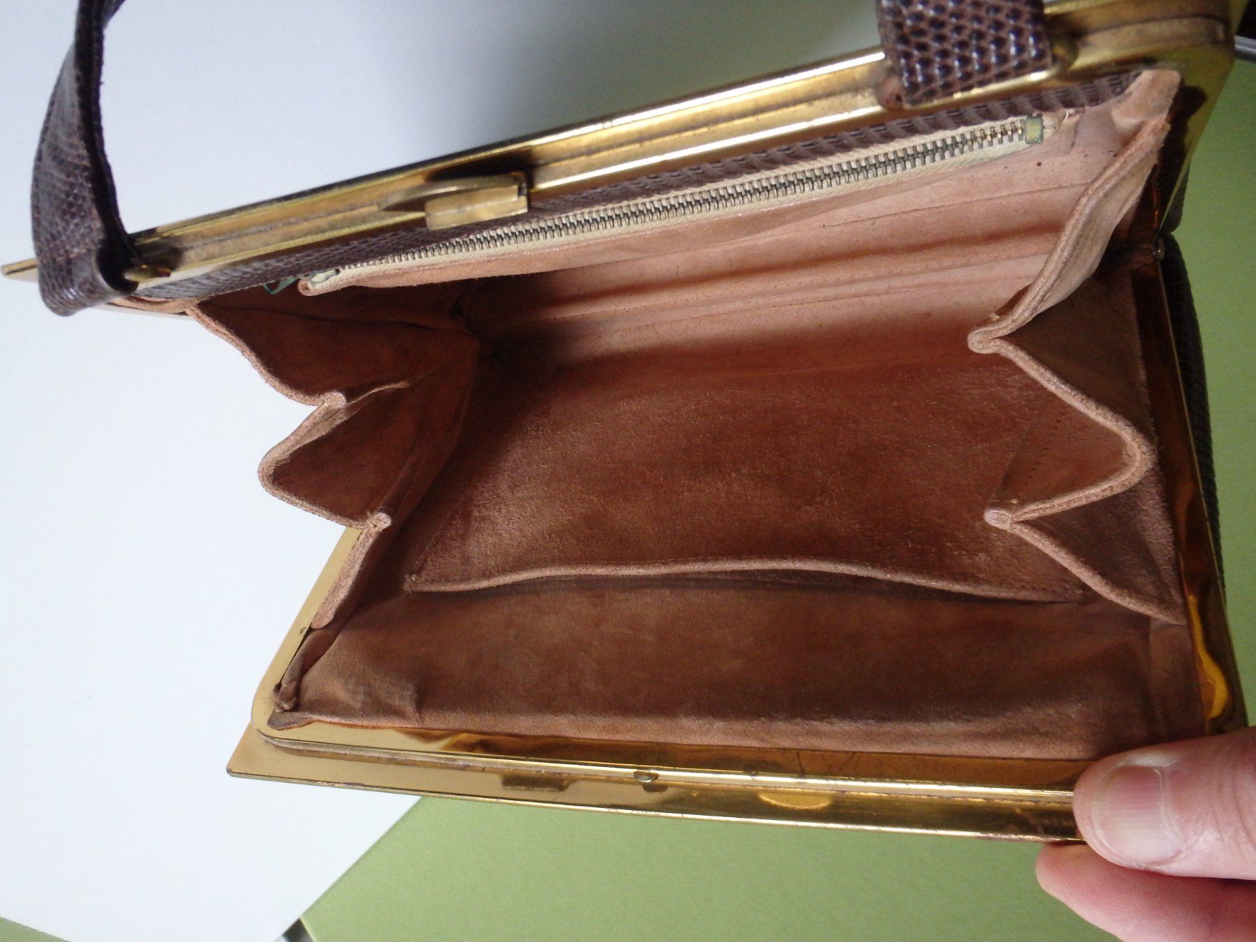 Borse da donna: braune Vintage Eidechs Tasche – Usato da Schöfflisdorf venduto da pullux 5