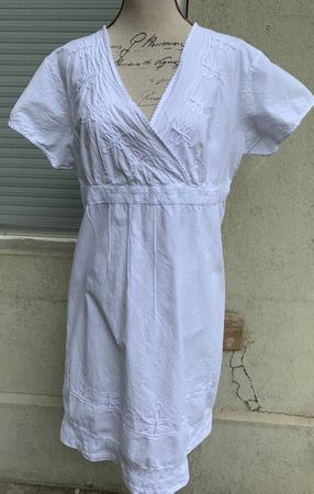 Superbe robe classique LA COTONIÈRE blanc100%coton t.6 XL
