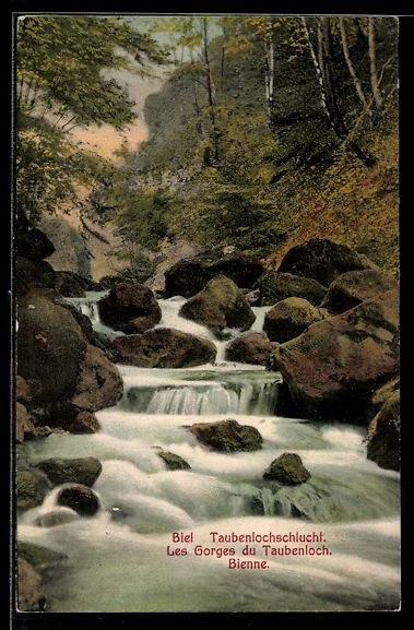 Ansichtskarten: AK Biel, Taubenlochschlucht – Gebraucht aus Berlin von bartko-reher