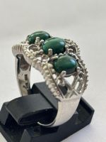 Ring Silber 925 Malachit 3 Steine guter Zustand