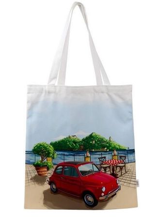 Fiat 500 Riviera Tasche Shopper Einkaufstasche bedruckt