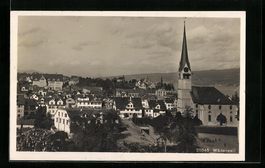 Wädenswil, Teilansicht mit Kirche aus d