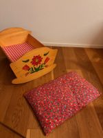 Puppenwiege Holz Matratze und Decke Bezug abnehmbar