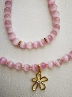 Zartes Pink Karzenaugenperlen Schmuckset