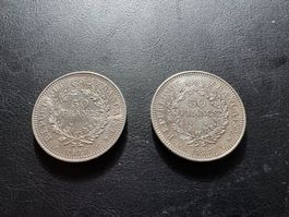 2 pièces 50 Francs Hercule Argent