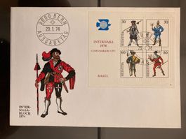 Schweiz 1974 FDC Internaba Block (6) 100 J UPU Versandstelle