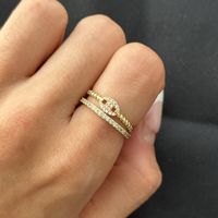 18KGP Kaffee Bohn Zirkonia Ring 