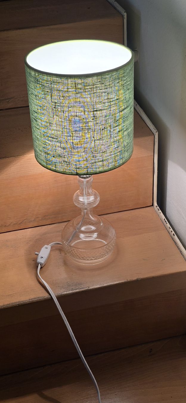 Lampes: Elegante Glaslampe mit grünem Schirm – D'occasion à Basel par Jcva 1