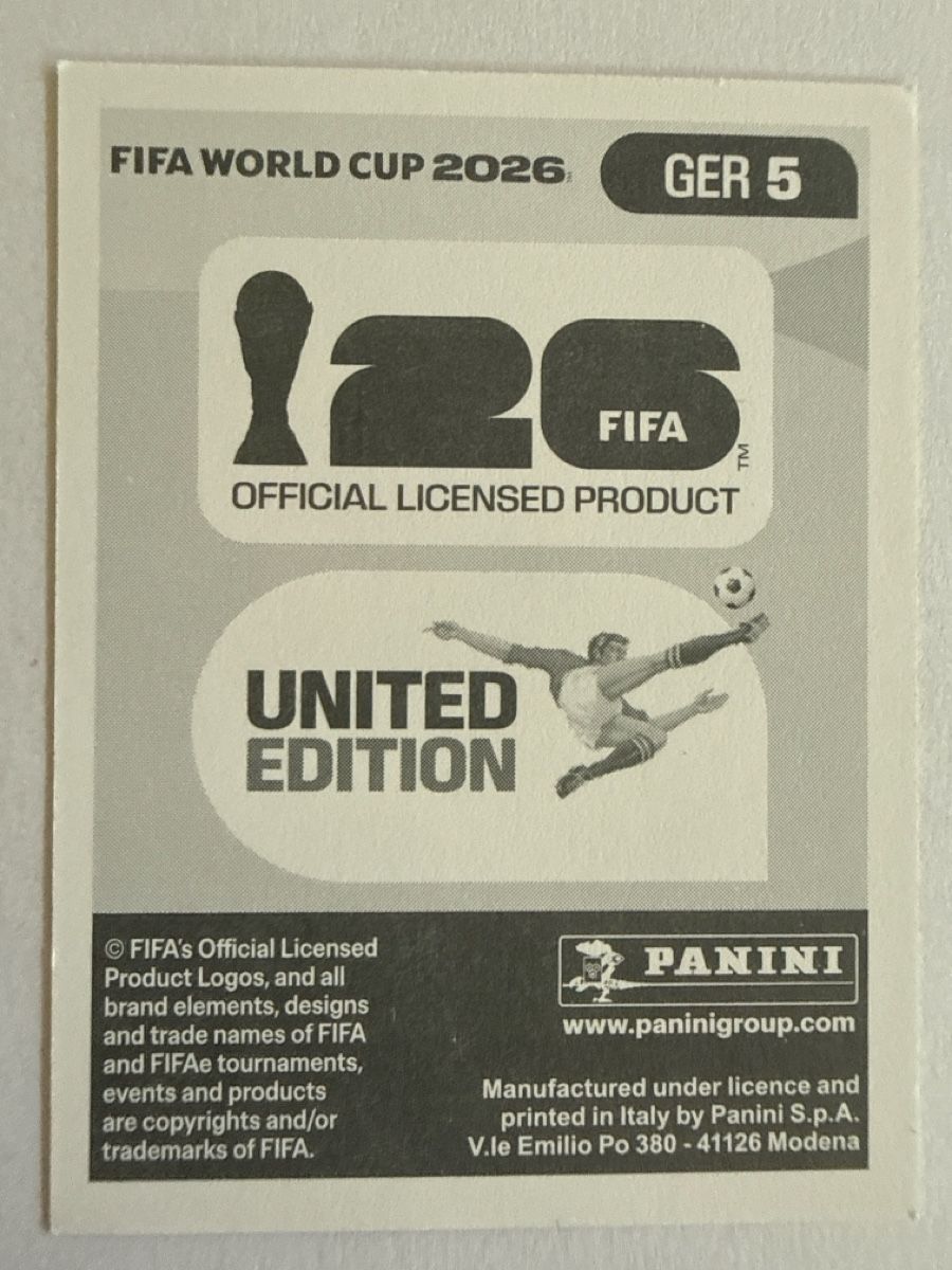 Panini Carte collezionabili: FIFA WM 2026 GER 5 – Nuovo (secondo la descrizione) da Stäfa venduto da eko_lkv8 1