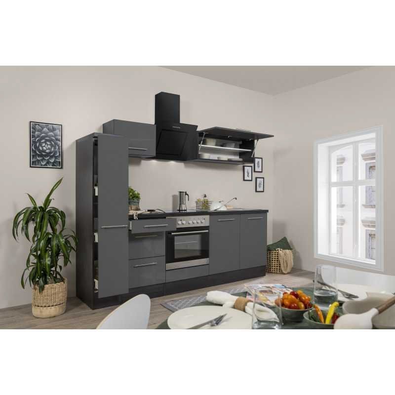 Cucine complete: 496 - Küchenzeile Singleküche Küche 240cm Eiche/Grau – Nuovo e nell'imballaggio originale da Wallenwil venduto da toesstalvertrieb