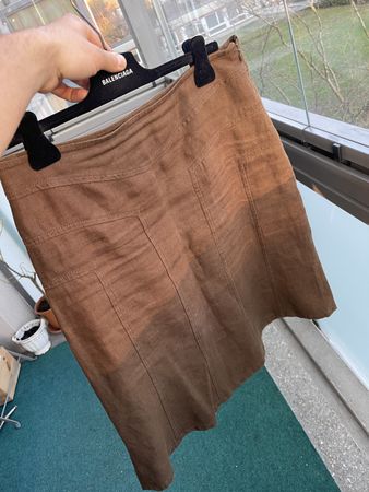 MaxMara Rock aus Leinen, Gr. 38, Braun, Made in Italy,