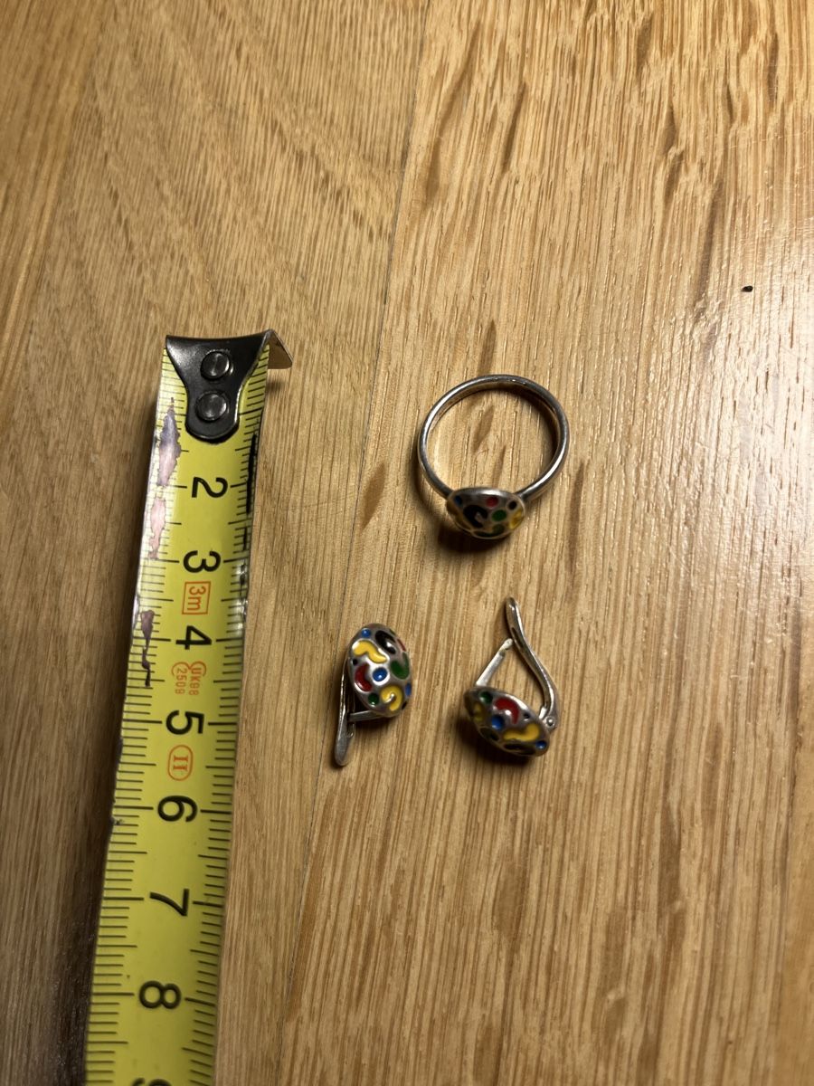 Sonstiger Schmuck: Schmuckset: Ring und Ohrclips mit Emaille-Design – Gebraucht aus Winterthur von Tim_76 1