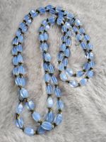 Wunderschöne antike Gablonzer Glas Kette Collier 125cm