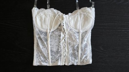 ​​🏷️ Anti-Flirt Spitzen-Corset /Bustier (3) Ivory White