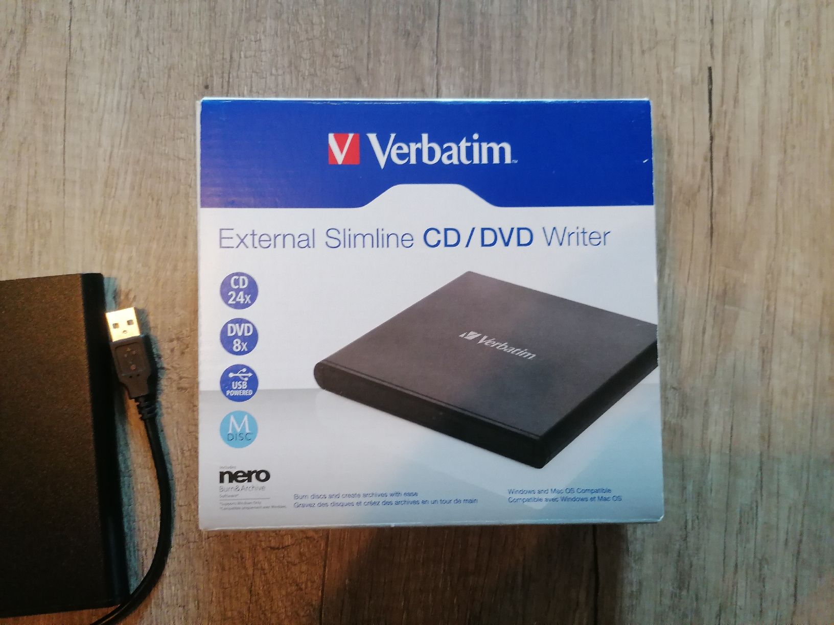Verbatim Sistemi audio & multimediali: Verbatim Externes Slimline CD/DVD Writer USB – Usato da Luzern venduto da chr_ny72 1