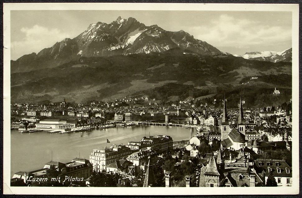 Cartoline postali: LUZERN mit Pilatus Nr. 551 – Usato da Jona venduto da philajona