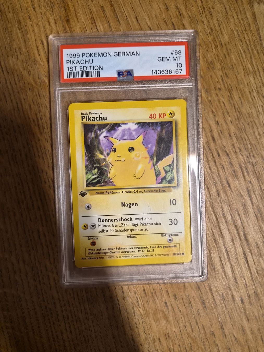 Pokémon Carte collezionabili: Pokemon Base Set 1.edition Pikachu PSA 10 DE – Usato da Gwatt (Thun) venduto da Blacktriangle