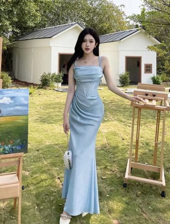 Abendkleid Wowdark hellblau Grösse S neu in Verpackung