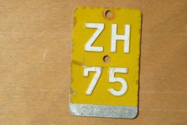 Mofanummer Nummernschild gelb ZH 75