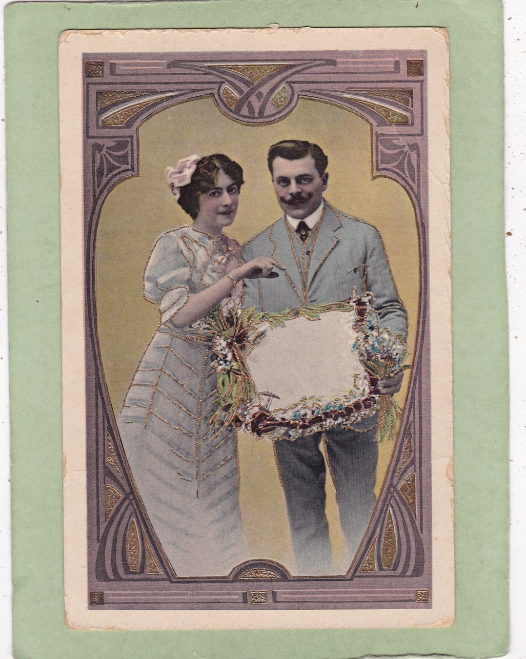 Cartoline postali: Kitsch Paar Frau Mann Glanz – Usato da Herisau venduto da Lisegrat2008