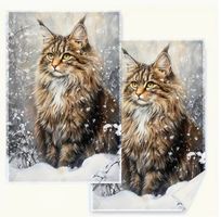 2 SÜSSE KÜCHEN/HANDTÜCHER *MAIN COON KATZEN* NEU