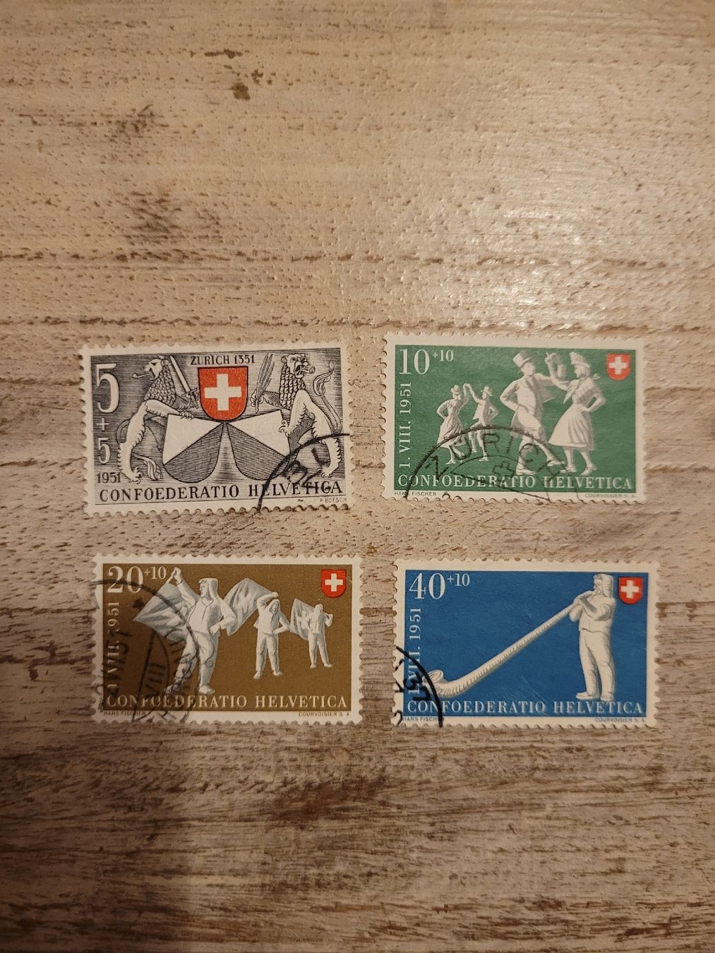 Alle Briefmarken: Pro Patria 1951 – Gebraucht aus Inwil von Flower2325