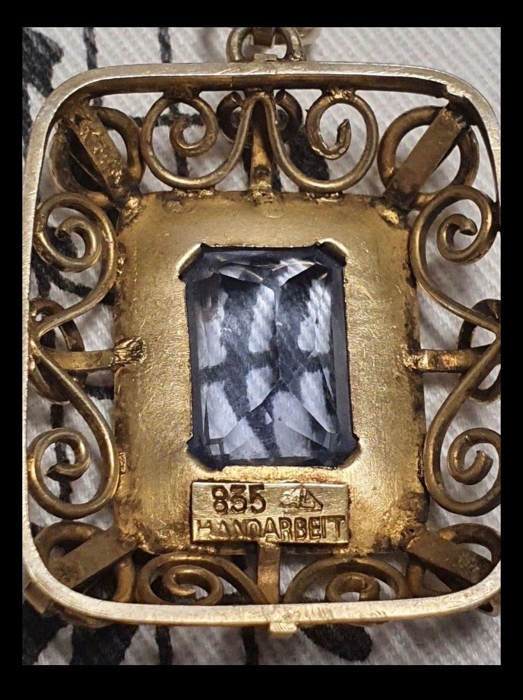 Catenine: Jugendstil Kette mit Topaz Anhänger – Usato da Regensdorf venduto da AHenter 5
