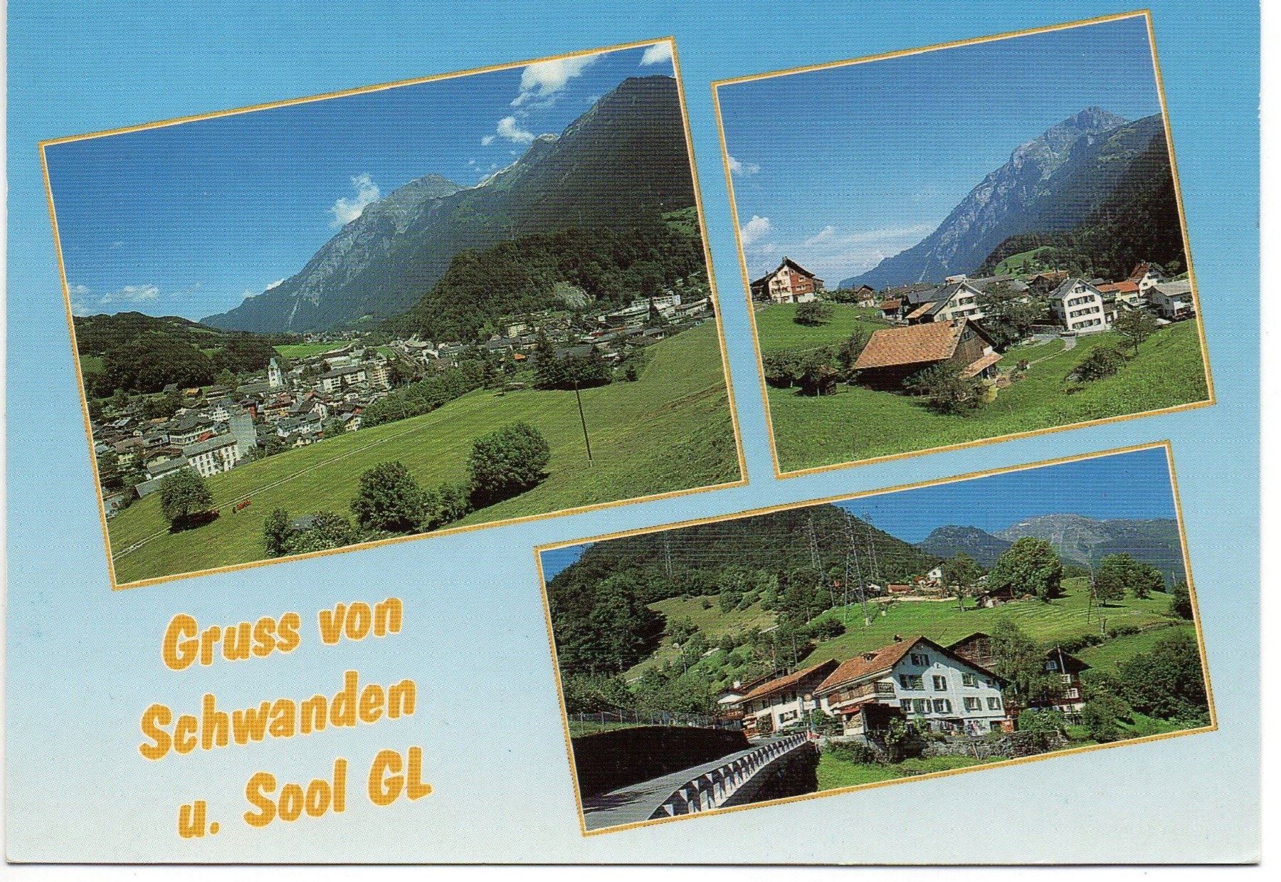 Cartoline postali: Gruss von SCHWANDEN u. SOOL GL – Usato da Jona venduto da philajona