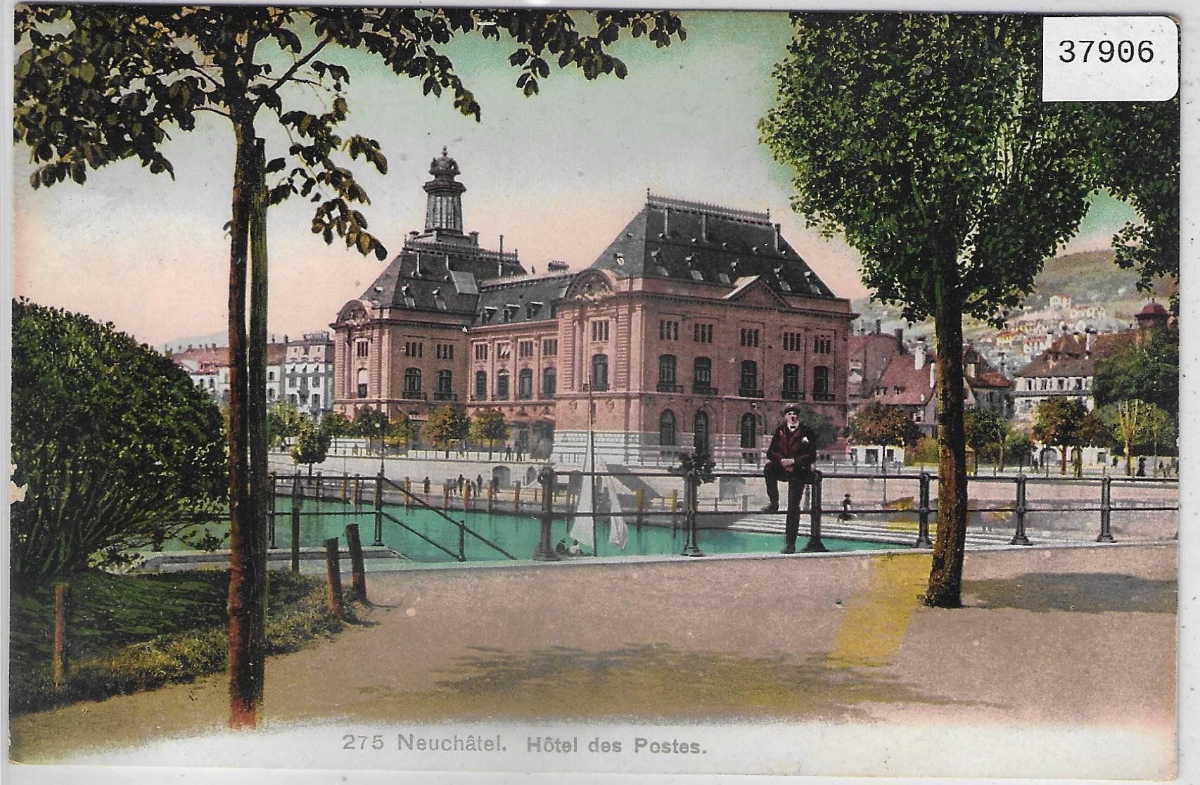 Cartes postales: Neuchatel - Hotel des Postes - Litho – D'occasion à Ettingen par Kartenplanet