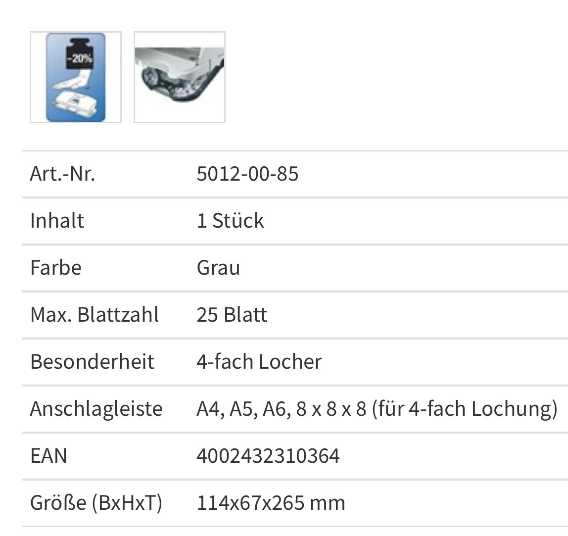 Raccoglitori: Leitz 5012 Doppel Locher – Usato da Zürich venduto da d-ron 6
