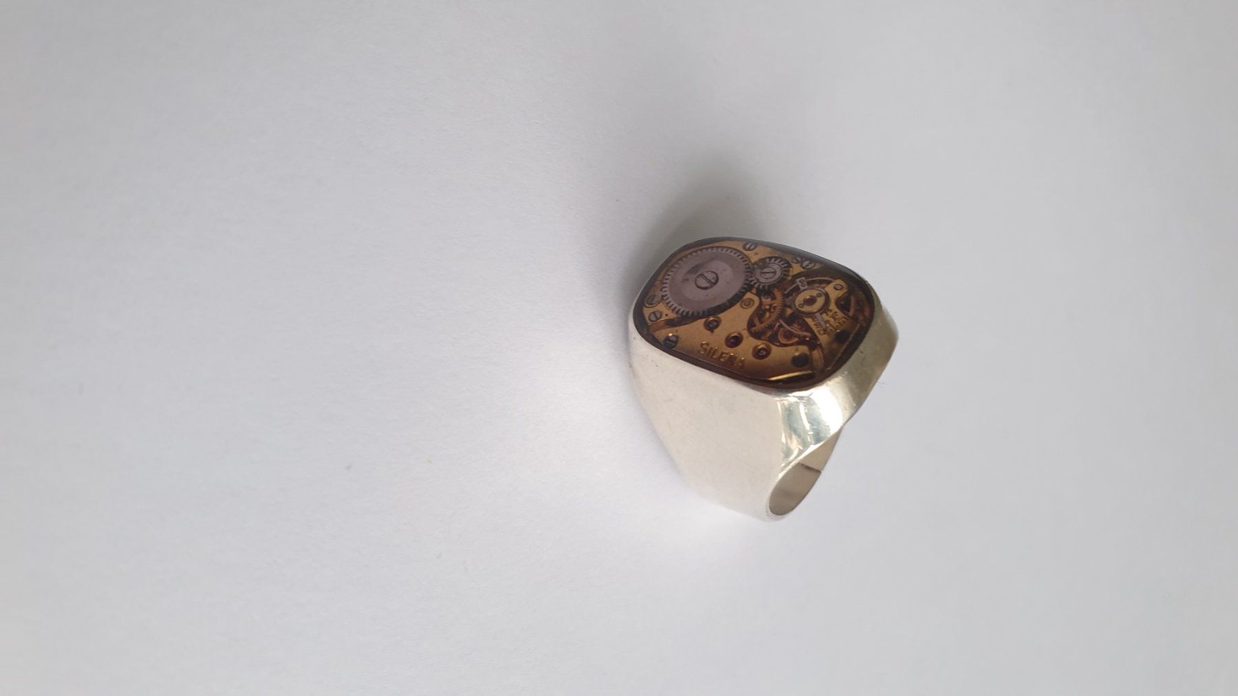 Anelli: Silberring mit mechanischen Uhrwerk hand made – Usato da Wettingen venduto da Hc41 1
