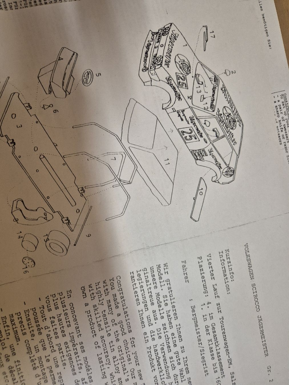 Volkswagen Modellini d'auto: Seltener VW Scirocco 1, Gruppe 2 Modellauto-Bausatz – Nuovo e nell'imballaggio originale da Kirchberg SG venduto da Karmann53 5