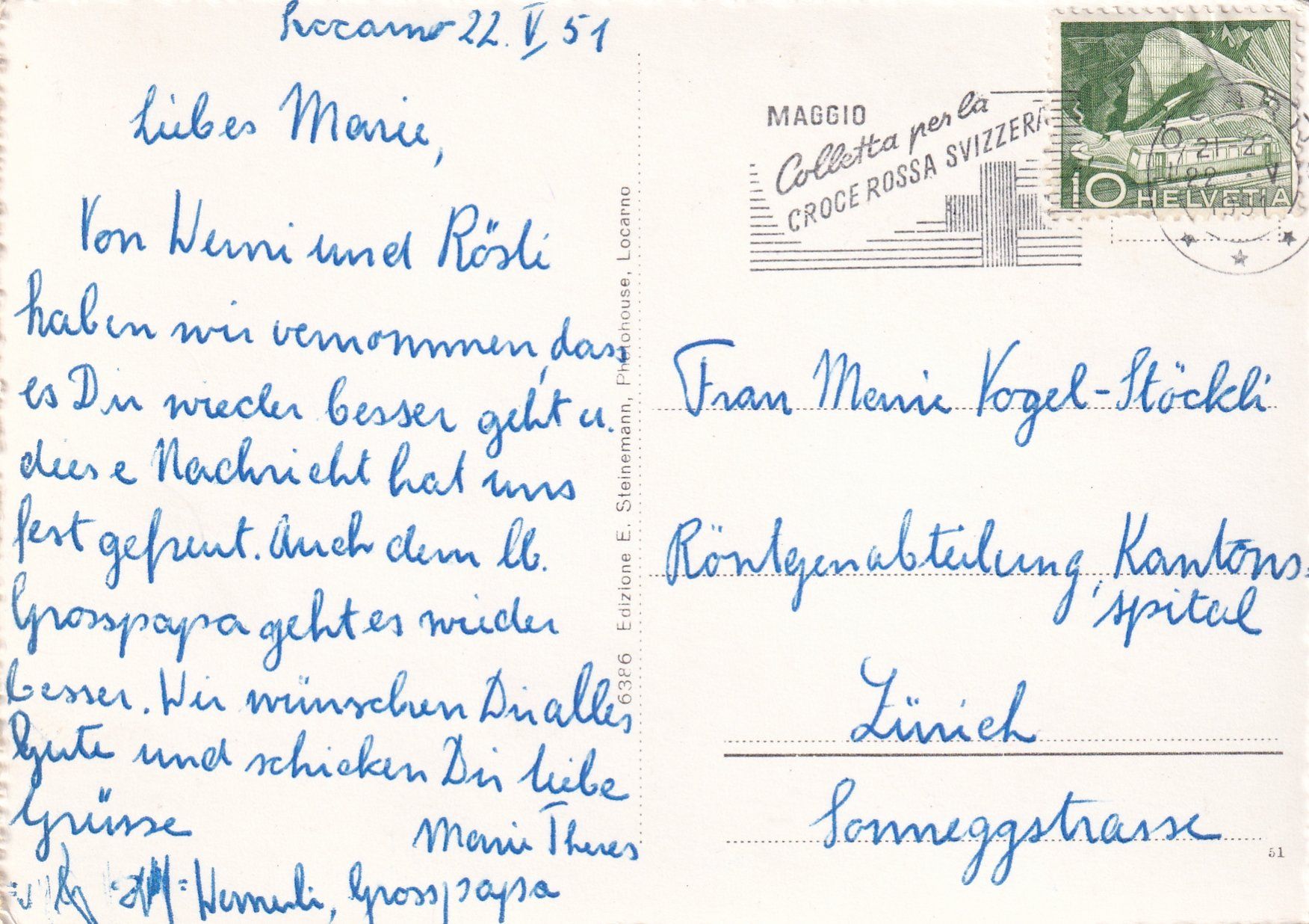Ansichtskarten: Locarno - Madonna del Sasso /bc – Gebraucht aus Hombrechtikon von Rudolf07 1