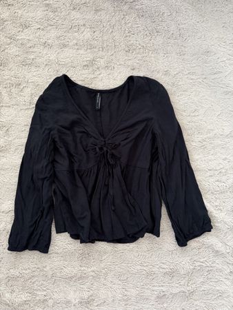 Damen Bluse House Brand schwarz langarm Grösse L