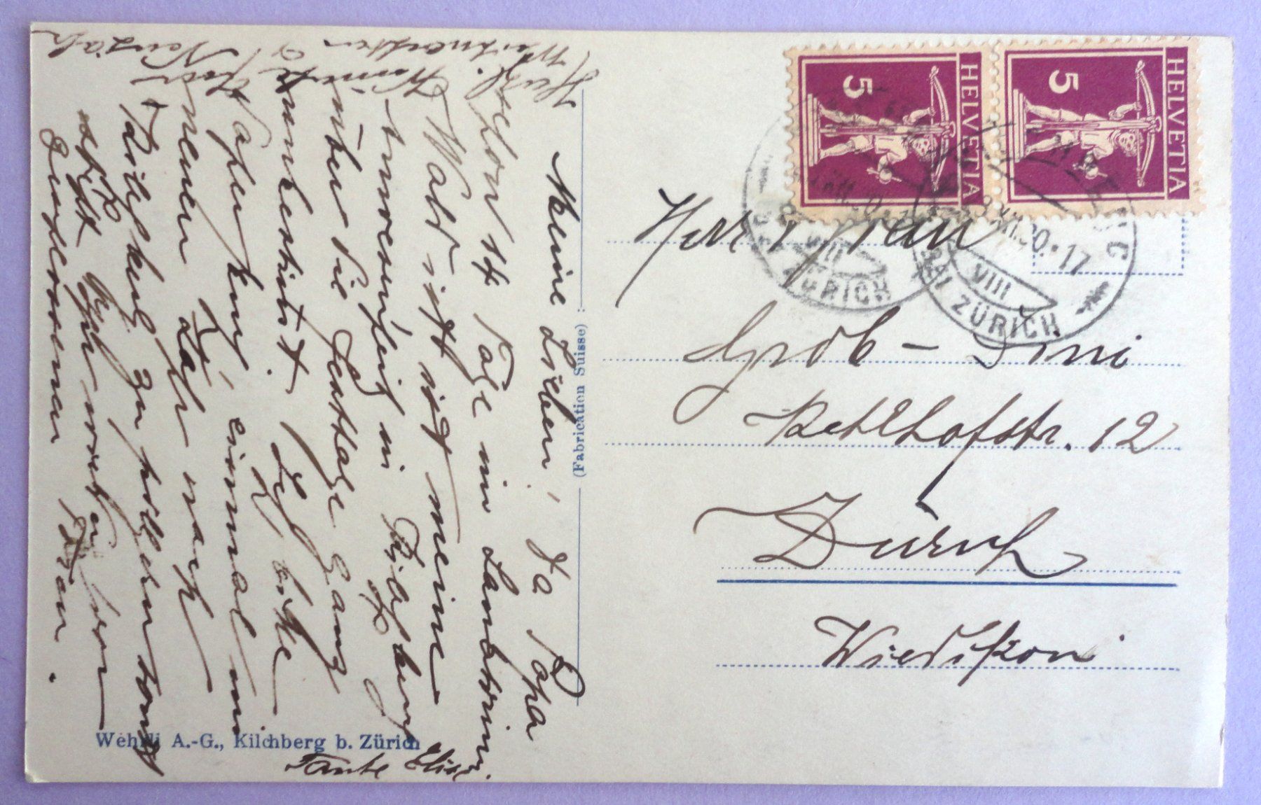 Cartoline postali: Kilchberg, Die Kirche – Usato da Fétigny venduto da Billy2miny 1