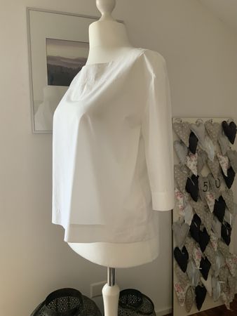 COS Bluse weiss 3/4-Arm Baumwolle Grösse 36 Zustand gut