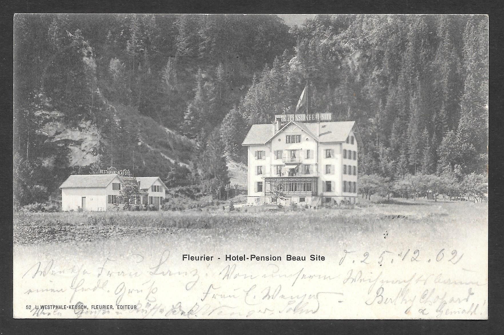 Cartes postales: Fleurier Hotel Pension Beau Site – D'occasion à Olten par clotaldi
