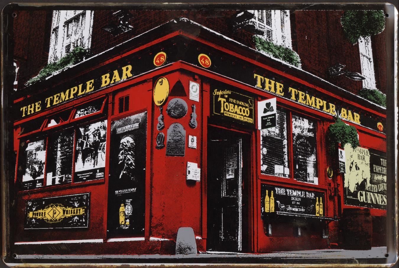 Insegne: Rusty Blechschild-THE TEMPLE BAR-BLACK – Nuovo e nell'imballaggio originale da Rupperswil venduto da big-one-sale