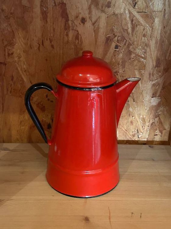 Bouilloire émaillée rouge 1,1L - QUIKF1678 - Cuisinière à gaz et induction - Coulée sans fil - Socle 360° - Electroménager