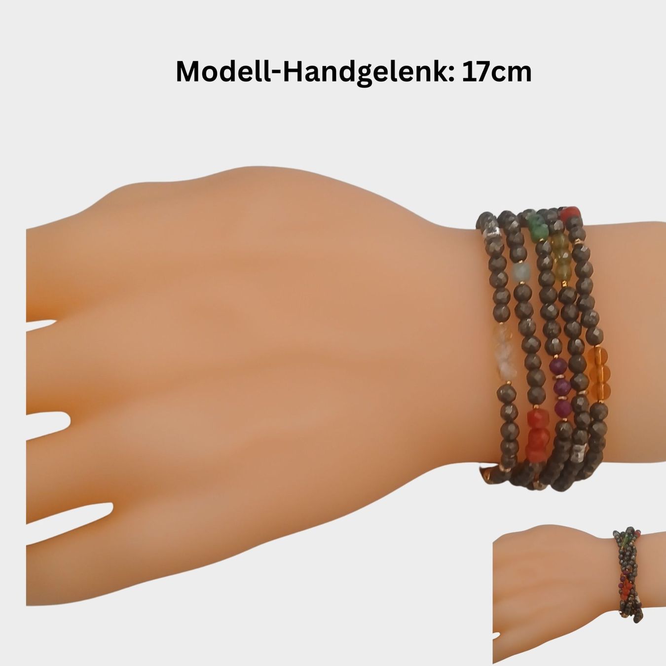 Bracciali & Braccialetti: Statement-Pyrit-Armband mit Halbedelstein  - 5-reihig Unikat – Nuovo e nell'imballaggio originale da Lütisburg venduto da Emarra 2